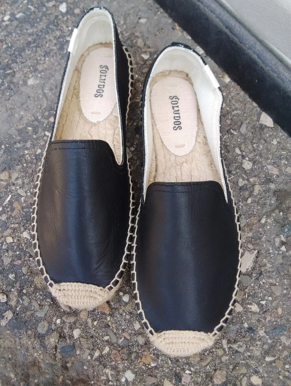 Soludos Shoe Women's Black Espadrille Slip-On Platform Anthropologie 6.5M